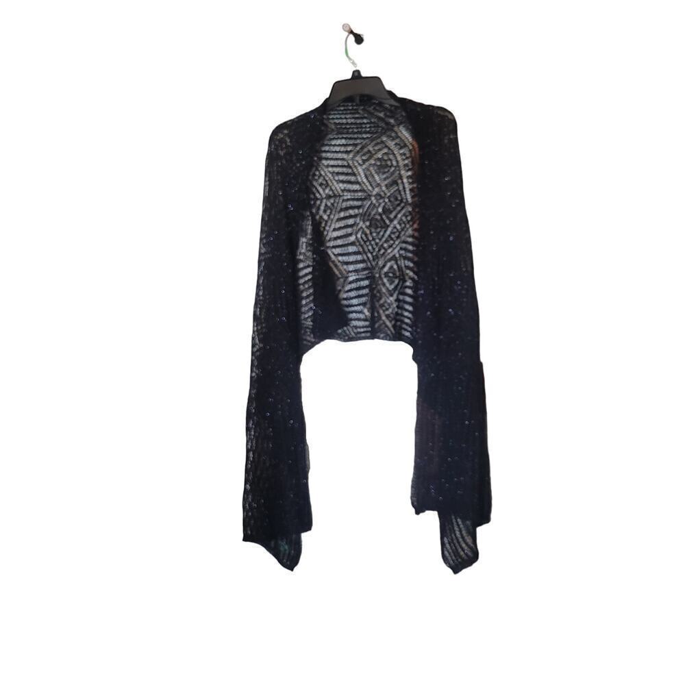 Black Lace Feminine Casual Workwear Patterned Scarf Shawl Wrap